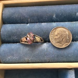 Black hills gold and pink cubic zirconia ring